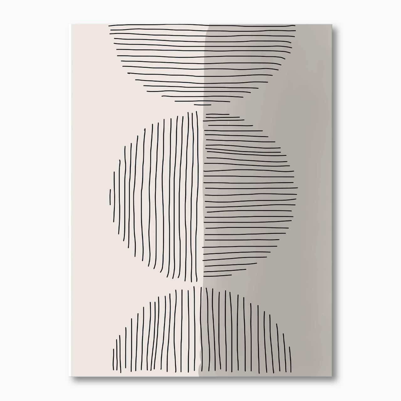 Designart - Minimal Geometric Lines And Circle VII - Modern Canvas Wall Art Print